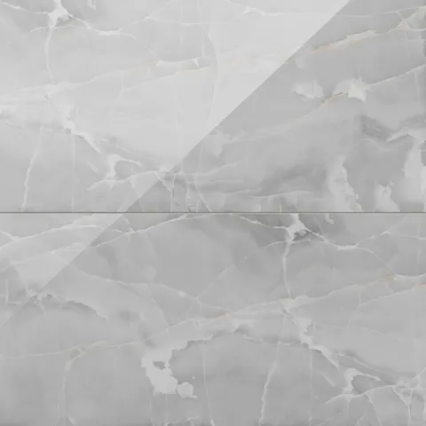 Astrid 24x48 polished porcelain tile in Slate, featuring elegant gray hues and detailed veining for a refined, modern look.
