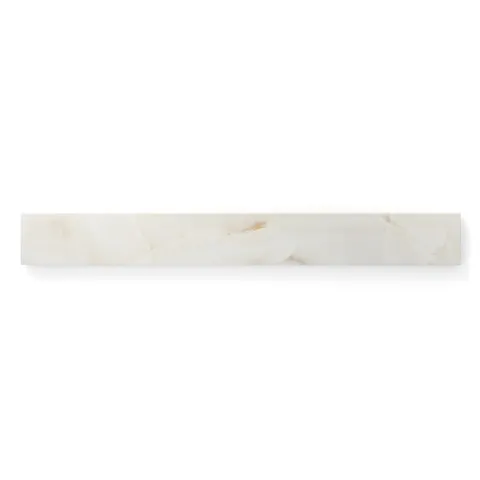 Astrid 3x24 matte porcelain bullnose tile in alabaster, featuring soft beige tones with a matte finish for a refined appearance.