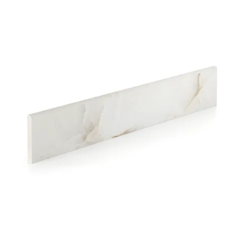 Astrid 3 x 24 Polished Porcelain Bullnose Tile in Alabaster