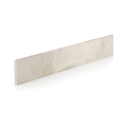 Astrid 3 x 24 Polished Porcelain Bullnose Tile in Beige