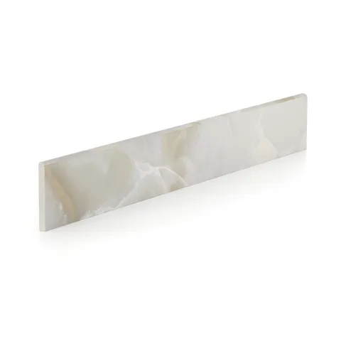 Astrid 3 x 24 Polished Porcelain Bullnose Tile in Oyster