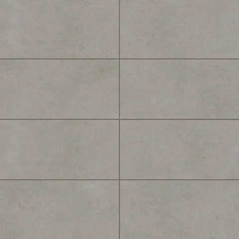 Wyatt Stone 12x24 matte porcelain tiles, featuring a soft gray finish with delicate stone-like texture for versatile interior designs.