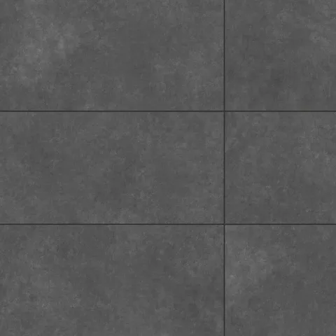 Deep charcoal Wyatt 16x32 matte porcelain tiles, featuring a rich, industrial texture ideal for creating sleek, contemporary spaces.