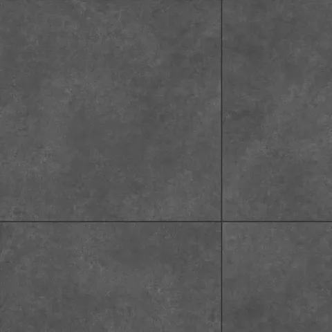 Bold stone-textured Wyatt 32x32 matte porcelain tiles in Iron delivering a rich, dark finish that enhances contemporary design with dramatic sophistication.