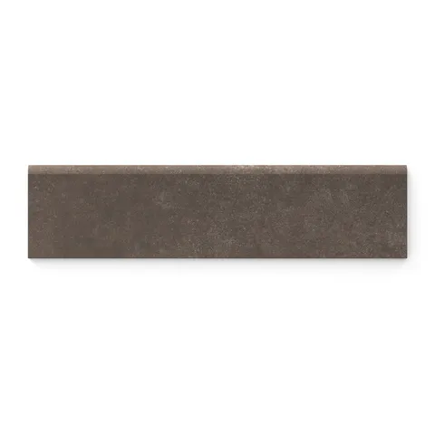 Rich espresso Wyatt 3x12 matte porcelain bullnose tiles, designed for smooth edges and seamless design transitions.