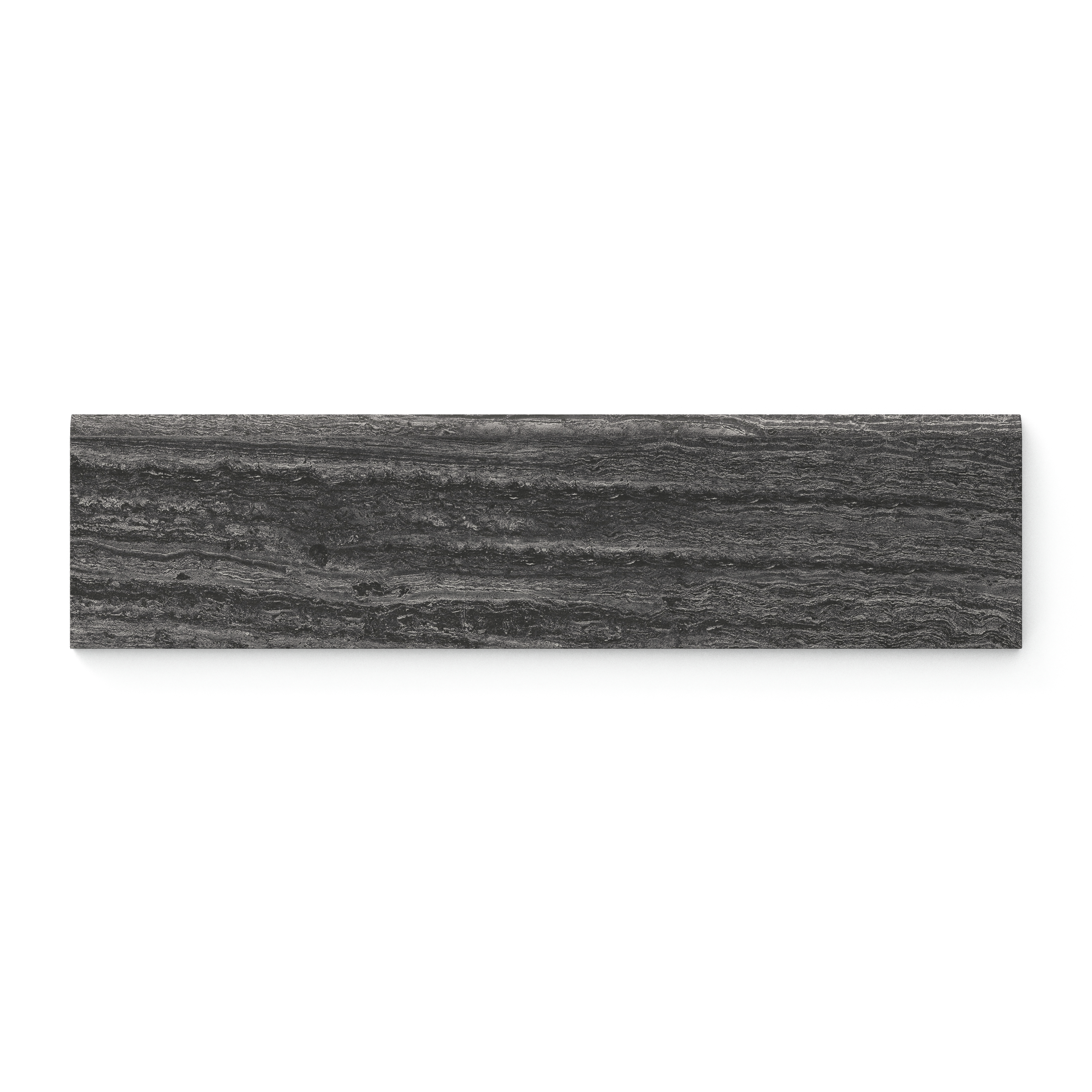 Hendrix 3 x 12 Matte Porcelain Bullnose Tile in Coal | Edward Martin