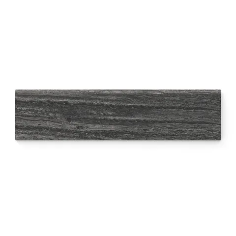 Hendrix Coal 3x12 Matte Bullnose tile in bold charcoal tones, featuring a smooth bullnose edge for a sleek and refined finish.