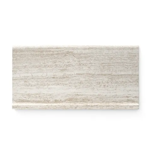 Hendrix Oat 6x12 Matte Covebase tile in soft cream tones with subtle earthy streaks, ideal for seamless wall-to-floor transitions.