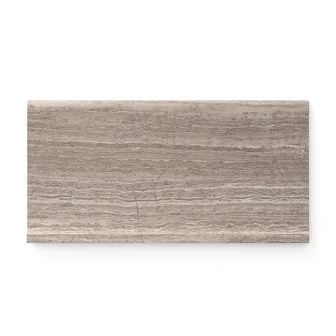 Hendrix Dune 6x12 Matte Covebase tile with warm taupe tones and a smooth covebase edge for refined transitions.