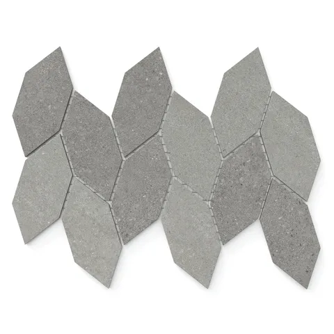 Shea 12.5 x 15 Matte Porcelain Leaf Mosaic Tile in Cool Blend