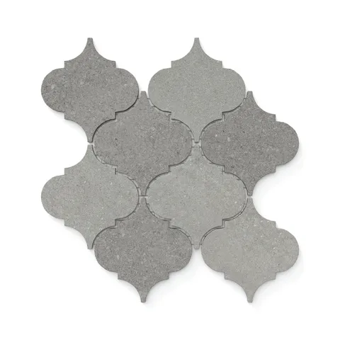 Shea 12 x 14.5 Matte Porcelain Arabesque Mosaic Tile in Cool Blend