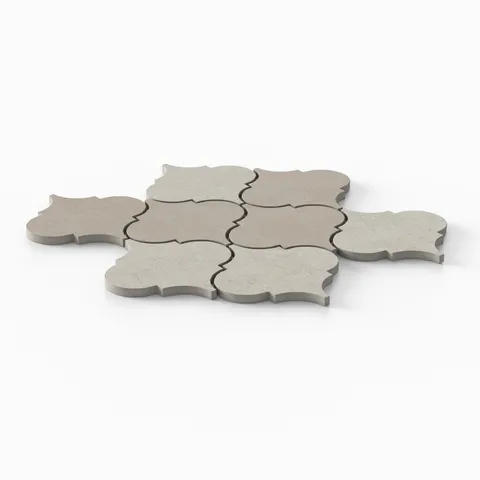 Shea 12 x 14.5 Matte Porcelain Arabesque Mosaic Tile in Warm Blend