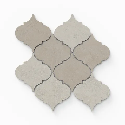 Shea 12 x 14.5 Matte Porcelain Arabesque Mosaic Tile in Warm Blend
