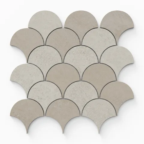 Shea 13.7 x 14.5 Matte Porcelain Wave Mosaic Tile in Warm Blend