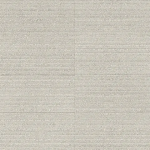 Palmer 12x24 chiseled porcelain tile in soft white with subtle beige undertones, featuring a textured surface perfect for modern interiors.