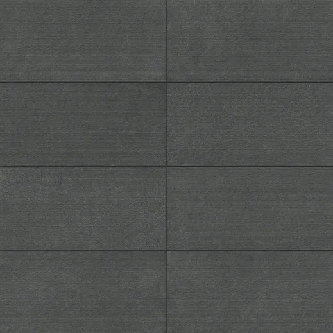 Palmer 12x24 chiseled porcelain tile in nero, featuring a bold dark tone for modern and dramatic interiors.