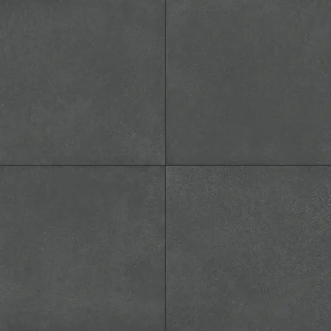 Palmer 24x24 matte porcelain tiles in nero, featuring a sleek, dark finish ideal for modern interiors.
