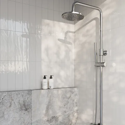 Palmer 3 x 12 Glossy Porcelain Tile in Bianco
