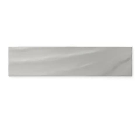 Palmer 6x24 glossy porcelain bullnose tile in soft olive, adding a subtle earthy tone with a polished finish.