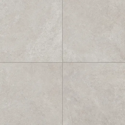 Close-up view of Adeline Taupe 24x24 matte tiles, showcasing their subtle texture and warm taupe shade.