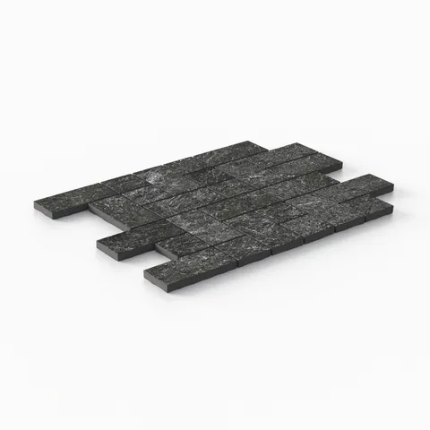 Dawson 8.7 x 12 Matte Porcelain Tetris Mosaic Tile in Charcoal