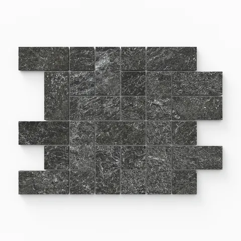Dawson 8.7 x 12 Matte Porcelain Tetris Mosaic Tile in Charcoal