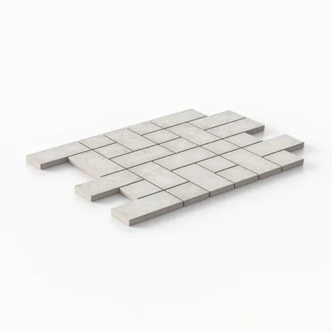 Dawson 8.7 x 12 Matte Porcelain Tetris Mosaic Tile in Alabaster