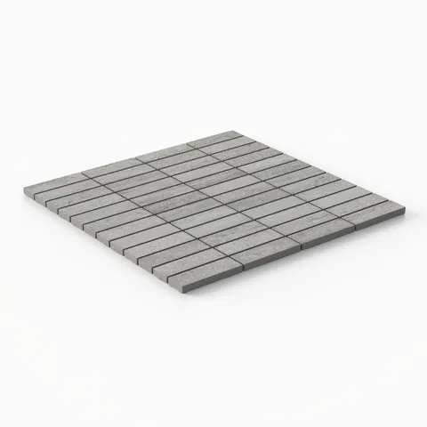 Tatum 1 x 3 Matte Porcelain Mosaic Tile in Vein-Cut Ash