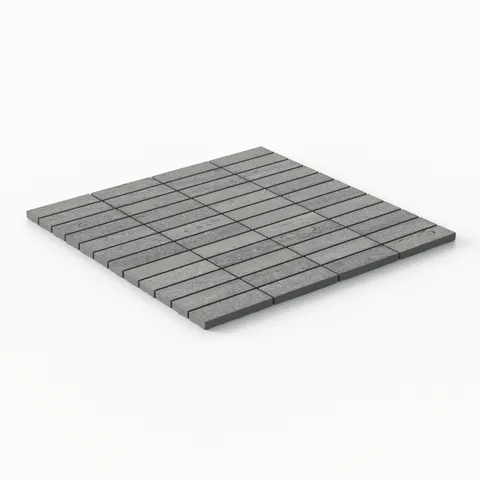 Tatum 1 x 3 Matte Porcelain Mosaic Tile in Vein-Cut Pewter