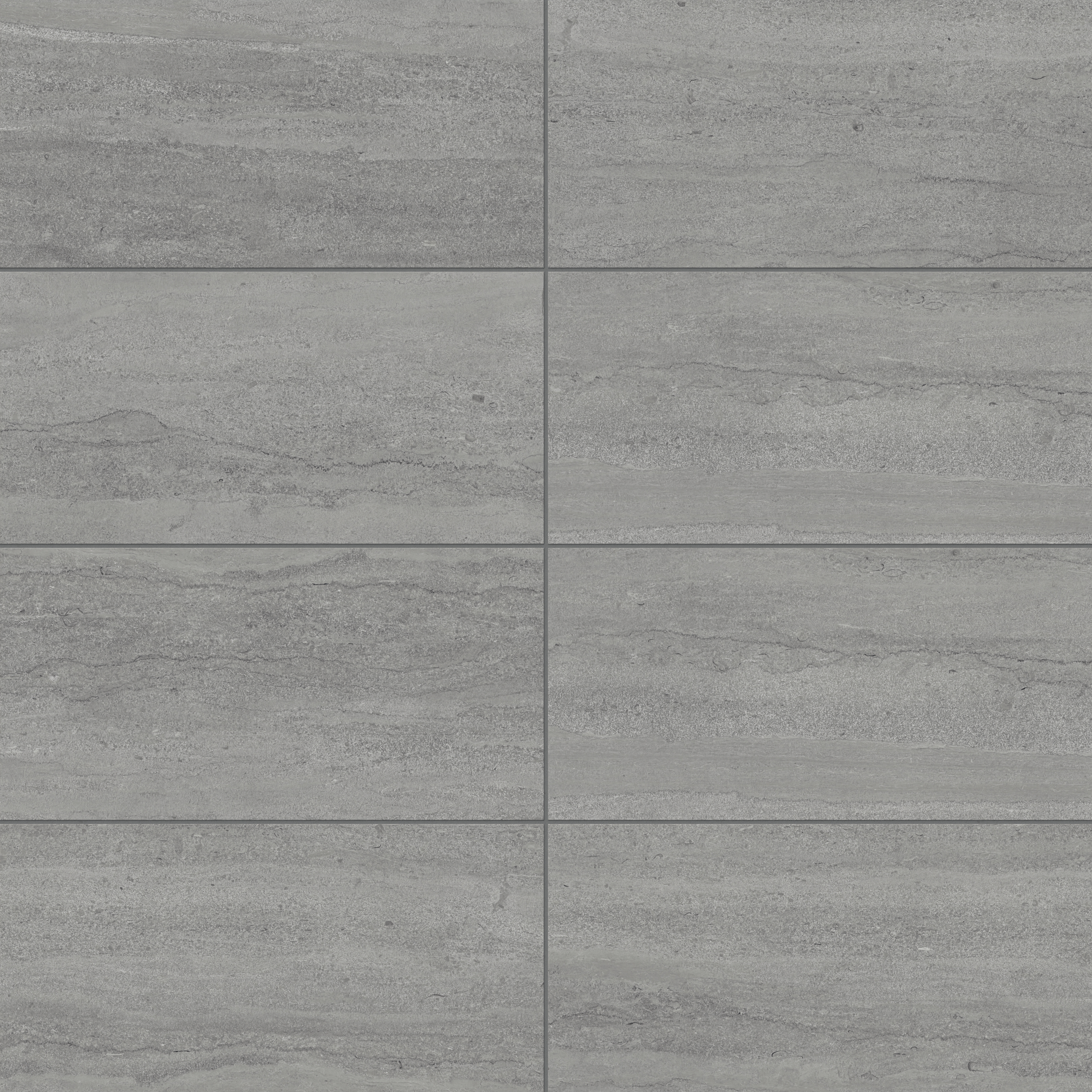 Tatum 12 x 24 Matte Porcelain Tile in Cross-Cut Pewter | Edward Martin