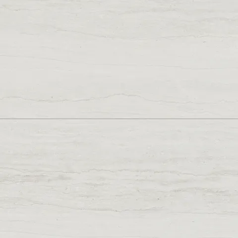 White matte porcelain tiles with a 24x48 vein-cut design, offering a clean, contemporary look inspired by natural stone patterns.