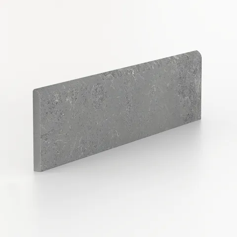 Tatum 3 x 12 Matte Porcelain Bullnose Tile in Cross-Cut Pewter
