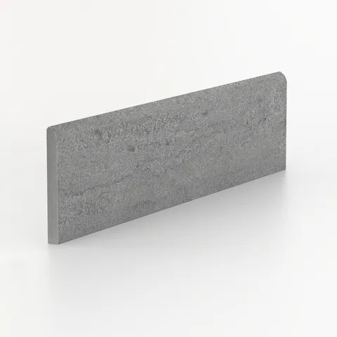 Tatum 3 x 12 Matte Porcelain Bullnose Tile in Vein-Cut Pewter