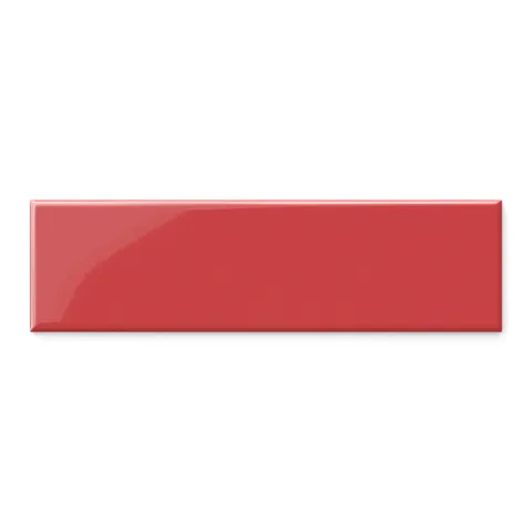 Polly 3 x 10 Glossy Ceramic Tile in Red
