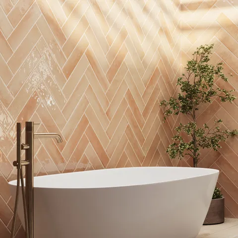 Olivia 4 x 16 Glossy Ceramic Tile in Cotto