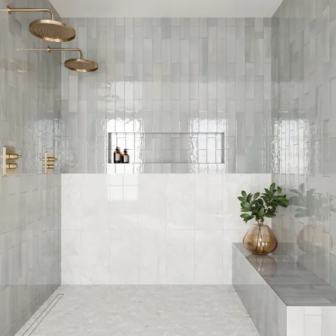 Olivia 4 x 16 Glossy Ceramic Tile in Glacial