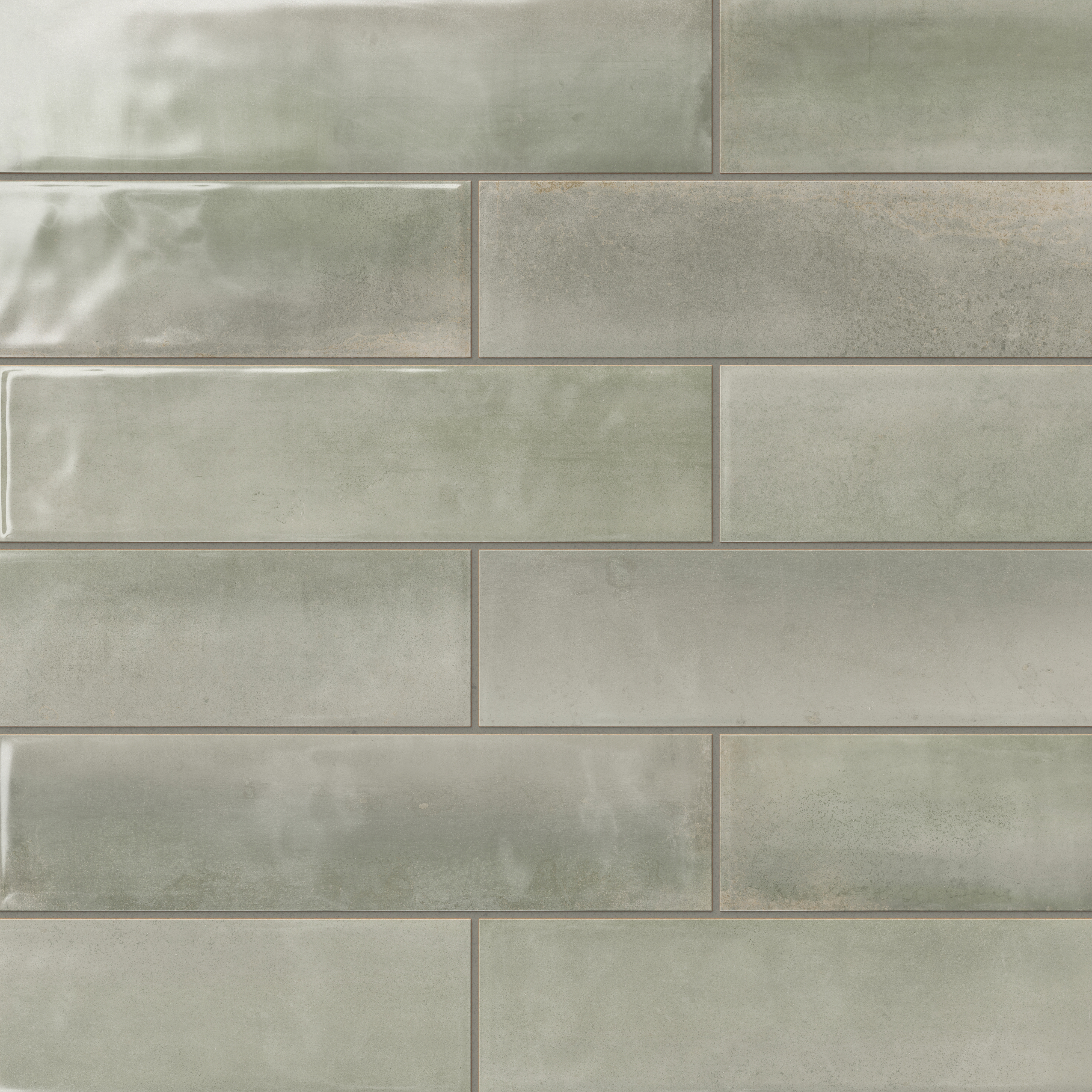 Olivia 4 x 16 Glossy Ceramic Tile in Sage | Edward Martin