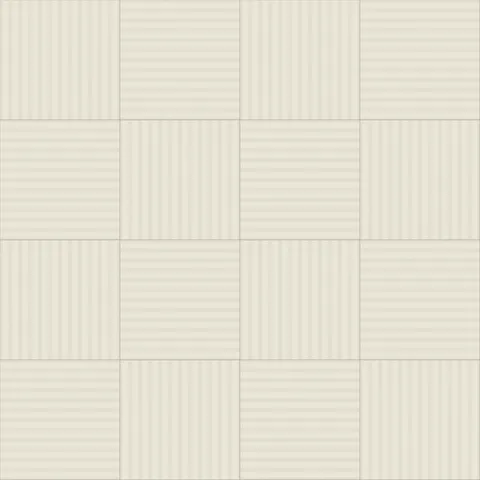Riley 24 x 24 Matte Porcelain Tile in Striped Pattern Cream