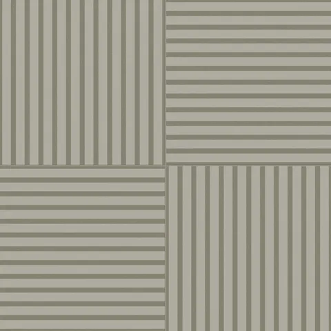 24x24 green tiles with a bold alternating horizontal and vertical striped pattern in a matte finish, offering a modern and dynamic design.