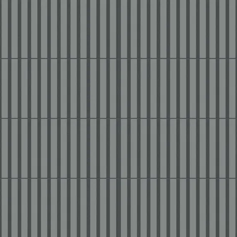 Riley 24 x 24 Matte Porcelain Tile in Striped Pattern Indigo