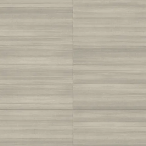 With their linen-inspired pattern and soft matte finish, these 12x24 taupe tiles are designed to complement airy, light-filled interiors, enhancing the overall atmosphere.