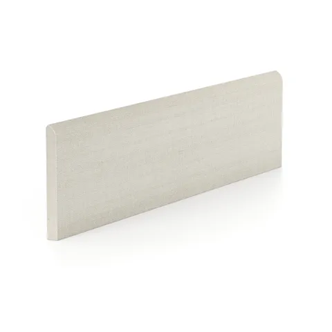 Riley 3 x 12 Matte Porcelain Bullnose Tile in Linen Pattern Bone