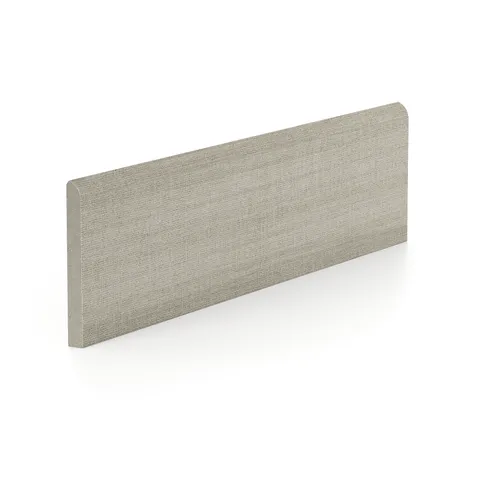 Riley 3 x 12 Matte Porcelain Bullnose Tile in Linen Pattern Ash