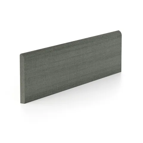 Riley 3 x 12 Matte Porcelain Bullnose Tile in Linen Pattern Charcoal