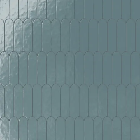 Sarina 3 x 12 Glossy Ceramic Fishscale Tile in Lake