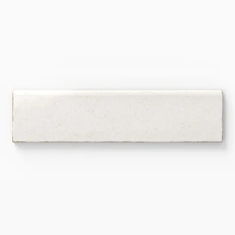 Josie 3 x 12 Bullnose Crackled Ceramic Tile in Pearl