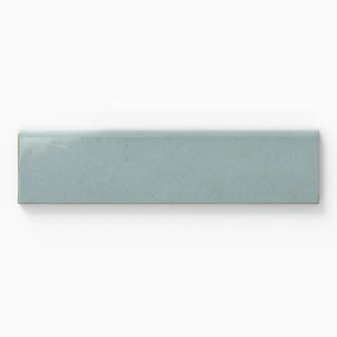 Josie 3 x 12 Bullnose Crackled Ceramic Tile in Sky
