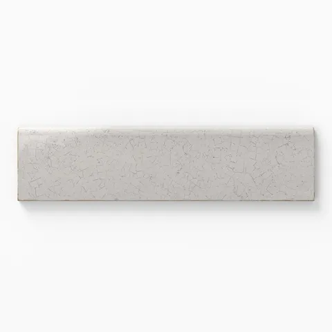 Josie 3 x 12 Bullnose Crackled Ceramic Tile in Tender Gray