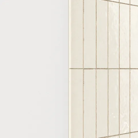 Josie 3 x 12 Bullnose Crackled Ceramic Tile in Cream
