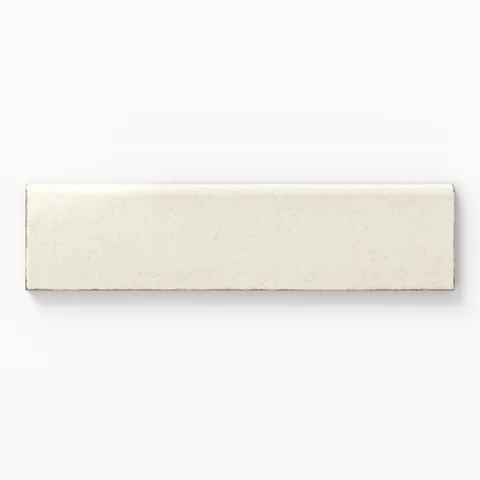 Josie 3 x 12 Bullnose Crackled Ceramic Tile in Cream